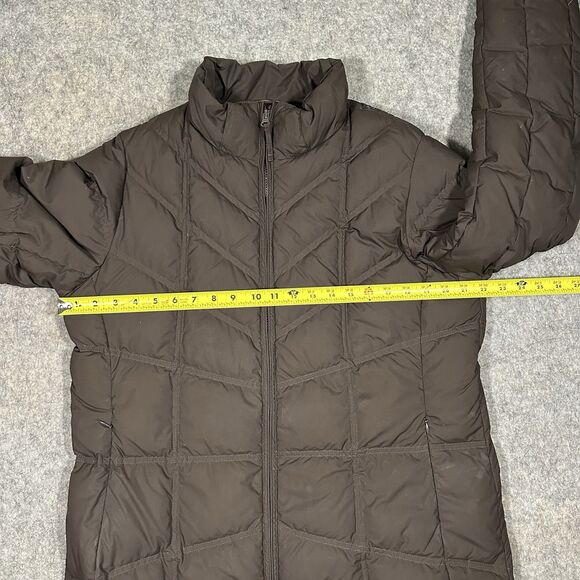 LL Bean Goose Down Quilted Parka Women’s L Brown Puffer Long Jacket Winter READ - Picture 7 of 8